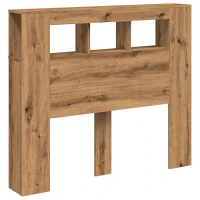 Afbeelding van Hoofdeinde met LED 120x18,5x103,5 cm hout artisanaal eikenkleur