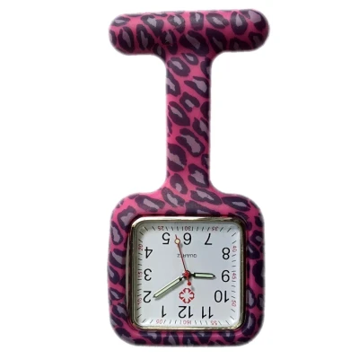 Afbeelding van Fako® Verpleegstershorloge Zusterhorloge Verpleegster Horloge Siliconen Vierkant Print Luipaard Paars