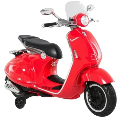 Afbeelding van HOMCOM elektrisch voertuig, kindervoertuig, kindermotorfiets, elektrische motorfiets met MP3 muziek verlichting, 3 6 jaar, PP, rood, 108 x 49 75 cm