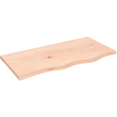 Afbeelding van Wastafelblad 80x40x2 cm onbehandeld massief hout