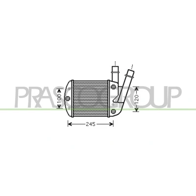 Afbeelding van PRASCO FT122N001 Intercooler FIAT: Panda II Hatchback (169) 1.3 D Multijet, Multijet 4x4, JTD 4x4 2003 2013