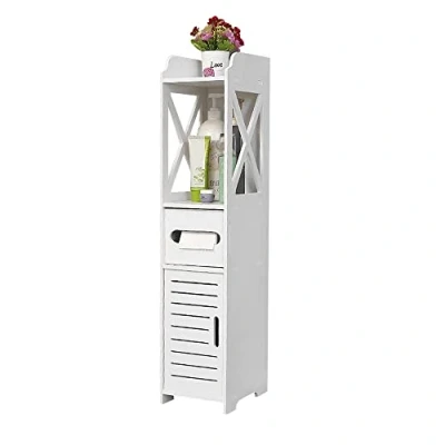 Afbeelding van MAYMA Badkamer toiletmeubel, smal badkamerrek, toiletkast, smalle kast, opbergrek, wit, tissue 20 x 80 cm