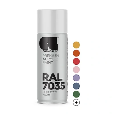 Afbeelding van CL COSMOS LAC Spuitverf in grijs, glanzend, acryllak spuitbus voor doe het zelfprojecten, kunststof, metaal en meer (RAL 7035 lichtgrijs)