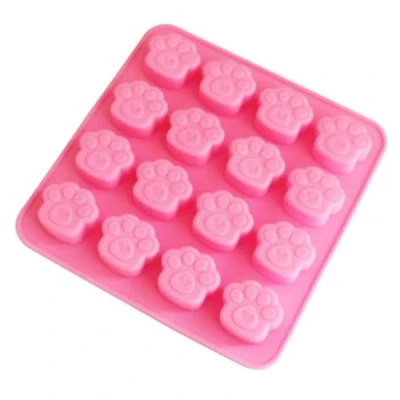 Afbeelding van Selecto Bake Paw siliconenvormen, 16 holtes Chocoladepootvorm Hond siliconenvorm Herbruikbare Puppy Kat Poot IJsblokjesvormen DIY bakgereedschap voor pudding Cupcakes Jelly Candy Soap