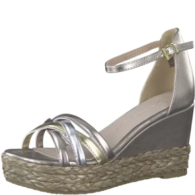 Afbeelding van Marco Tozzi Dames 2 28348 20 Sandaal met sleehak sleehak, Rose MET. Comb, 39 EU, Roze kam, EU