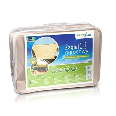 Afbeelding van Zonnezeil Schaduwdoek Grrenblue vierkant 4 m Cream