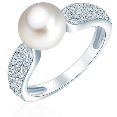 Afbeelding van Valero Pearls Ring zilver / parelwit