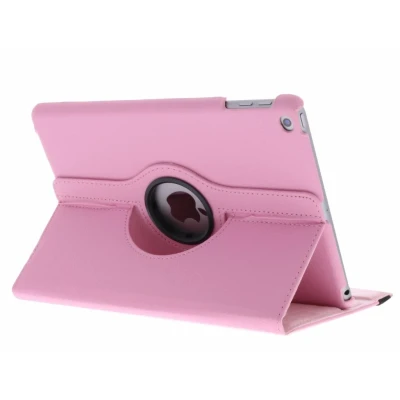 Afbeelding van Apple iPad 6 (2018) 9.7 inch Hoes 360 Draaibare Bookcase Roze Kunstleder Tablet Hoezen