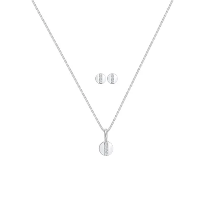 Afbeelding van Elli Kreis GEO FORM Diamant 0 05 CT FIGA SET Oorbellen, Dames, Maat: 45, Silber