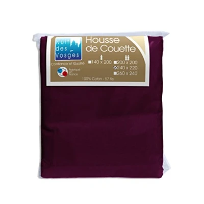 Afbeelding van Nuit des Vosges 2108330 Cotoval Dekbedovertrek Effen Kleur Katoen Donker Paars 220 x 240 cm