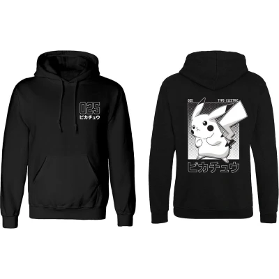 Afbeelding van Uniseks Hoodie Pokémon Halftone Pikachu Zwart S