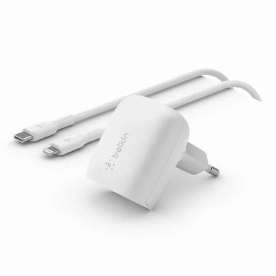 Afbeelding van Belkin 20w USB C PD PPS Wall Charger with 1m Lightning Cable White