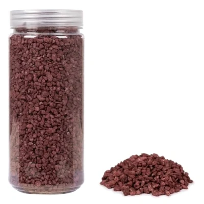 Afbeelding van HEKU Grofkorrelig decoratief granulaat in bordeaux, ca. 750 g, veelzijdig inzetbaar, ideaal voor bruiloften en knutselprojecten, hersluitbare doos