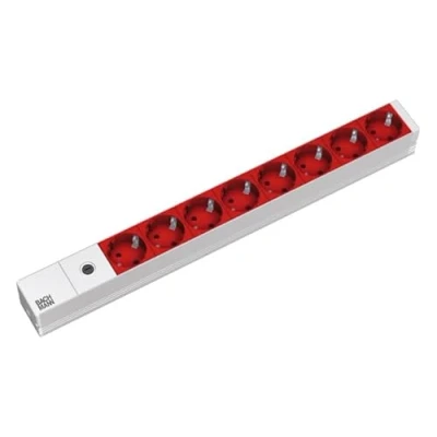Afbeelding van C14 stekkerdoos Bachmann (8 x Schuko, stekker, Rood/Wit)