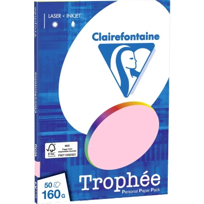 Afbeelding van Clairefontaine Trophée Roze Kopieerpapier A4 160 gram 50 vellen