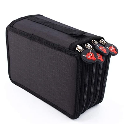 Afbeelding van Yosoo 72 stuks, kleuren, potloden, etui, tas, stationair, met grote capaciteit, Oxford, meerlaags, potlood, organizer (zwart)