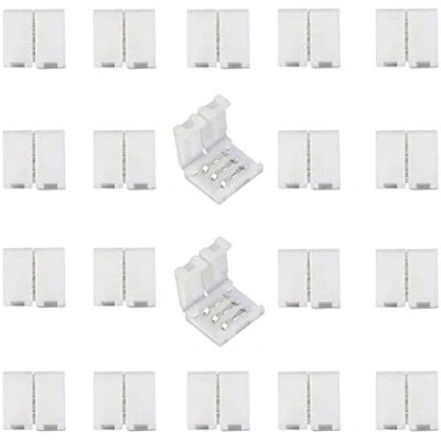 Afbeelding van BoHong 20 stuks 3 polige LED connectoren strips snelkoppeling voor 10mm breed WS2811 WS2812B RGB 5050 Strip aansluiting pins Connector Stripe