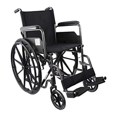 Afbeelding van Mobiclinic S220 Oopvouwbare rolstoel Snel ontkoppelbare wielen met een druk op de knop Premium Zitting 43cm Opklapbare voetsteun en armleuningen Remhendel Stevig Zwart