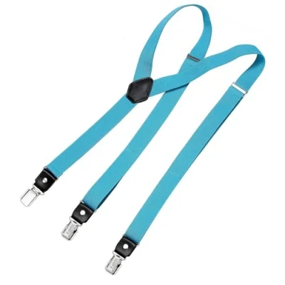 Afbeelding van DonDon smalle bretels 2,5 cm 3 Y vormige clips elastisch en in lengte verstelbaar verschillende uitvoeringen Turkoois
