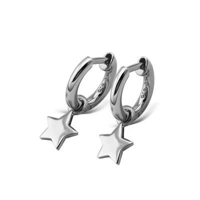 Afbeelding van Jwls4u Oorringen Star Zilver JE011S
