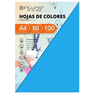 Afbeelding van Verpakking met 100 vellen, turquoiseblauw, maat A4, 80 g