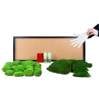 Afbeelding van doe het zelf mosafbeelding maken, wandafbeeldingen plakken, mosafbeeldingen vormgeven, it Yourself set, mos wanddecoratie (zwart, 100 x 35 cm)
