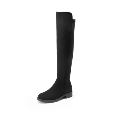 Afbeelding van DREAM PAIRS Over de knie hoge laarzen voor dames.,Size 40.5,Zwart Suède,SDOB2409W