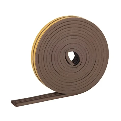 Afbeelding van HELPMATE afdichtingstape, zelfklevend, voor ramen en deuren, raamafdichting, het isoleren van kolommen met 2 tot 3,5 mm breed, 9 x 4 (E profiel, 6 meter, bruin)