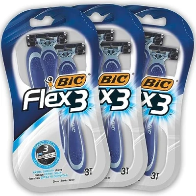 Afbeelding van BIC Flex3 Heren Wegwerp scheermesjes Bundel van 3 Packs