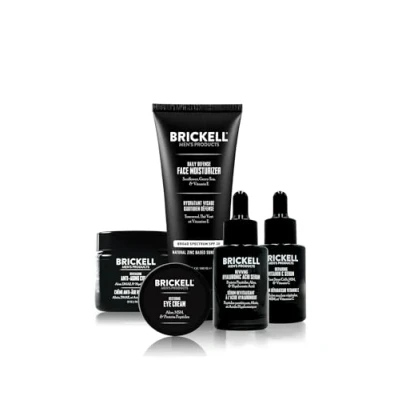 Afbeelding van Brickell Men&#039;s Complete verdediging Anti Aging Routine, Night Face Cream, Vitamin C Day and Serum, Facial Moisturizer w/SPF en Eye Natural Organic (geurend)