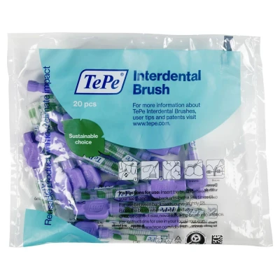 Afbeelding van TePe Interdentale Ragers Original Paars ISO maat 6 1,1 mm (20 stuks)