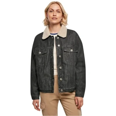 Afbeelding van Urban Classics Spijkerjas, Dames, Maat: XXL, Black washed