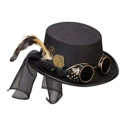 Afbeelding van WIDMANN „Steampunk hoge hoed met bril en uurwerkdecoratie