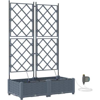 Afbeelding van vidaXL Tuin Plantenbak Lichtgrijs Kunststof 80 x 40 126 cm