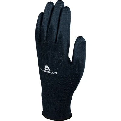 Afbeelding van Deltaplus VE702PN07 polyester fijn gebreide handschoen/handpalm Pu, zwart, maat 07