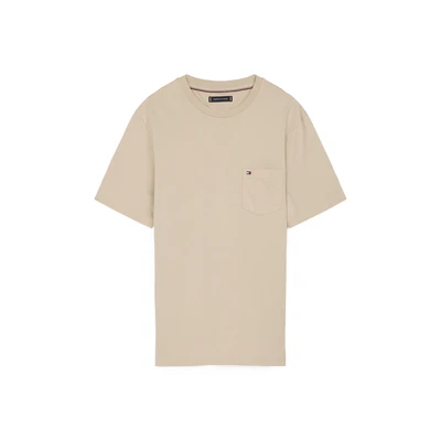 Afbeelding van Tommy Hilfiger Essential Solid Pocket TEE Tshirt basic, Heren, Maat: XXL, Sandalwood