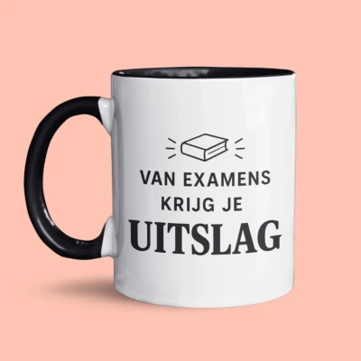 Afbeelding van NietMokken.nl Geslaagd Mok Van Examens Krijg Je Uitslag Grappige beker Cadeau voor studenten 325ml keramiek Aan beide zijden bedrukt Vaatwasser en magnetronbestendig kado