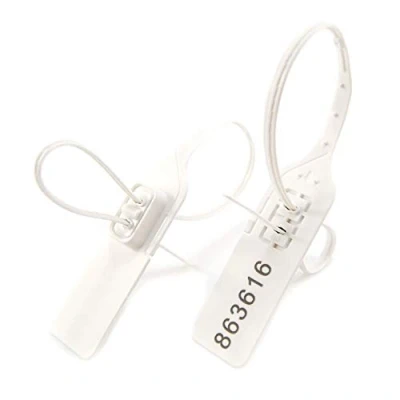 Afbeelding van 100 stks Genummerde Plastic Security Tags Dubbele Lock Sabotage Proof Pull Tite Secure Banden Zelf Locing Wegwerp (Wit)