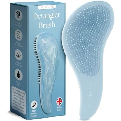 Afbeelding van Lily England, ontwarringsborstel voor dik krullend en glad natuurlijk haar, zachte vrouwen, kinderen met flexibele borstelharen, nat haar