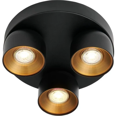 Afbeelding van Nordlux Pitcher rond spot IP20 3xGU10 zwart