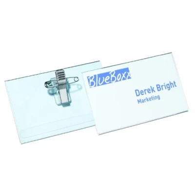 Afbeelding van Durable Economy naamplaatje met combi klem 54 x 90 mm 50 stuks