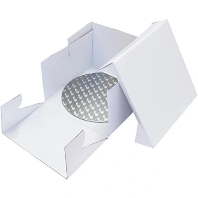 Afbeelding van PME BBR880 Ronde taartplank en taartdoos, 22 cm, wit