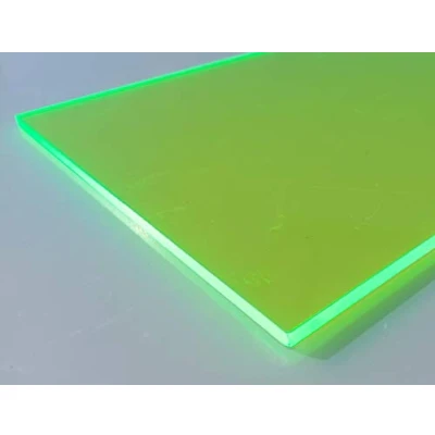 Afbeelding van Alt intech PC/PMMA Platte Acryl C fluorescerende groene plexiglas plaat, 500 x 3 mm, plaatgesneden fluorescerend