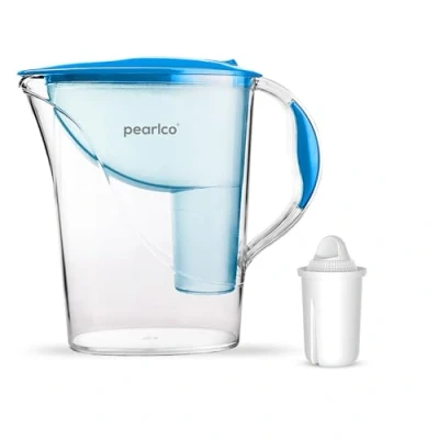 Afbeelding van PearlCo Waterfilter Standard (blauw) met 1 universal Classic filterpatroon past bij Brita