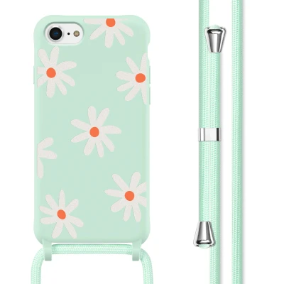 Afbeelding van imoshion hoesje Geschikt voor iPhone 7 / 8 SE (2020) (2022) Siliconen design met koord Green Flower Distance