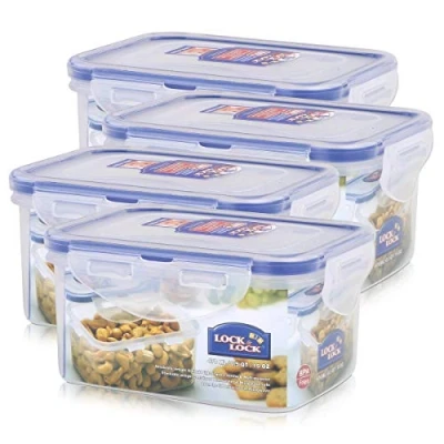 Afbeelding van LocknLock PP Classic voorraaddoos, 470 ml, 135 x 102 68 mm, 100% lucht en waterdicht, slim sluitsysteem, vershouddoos voor koelkast vriesvak