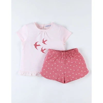 Afbeelding van Noukie&#039;s Pyjama Zomer Meisje vogels roze 4j