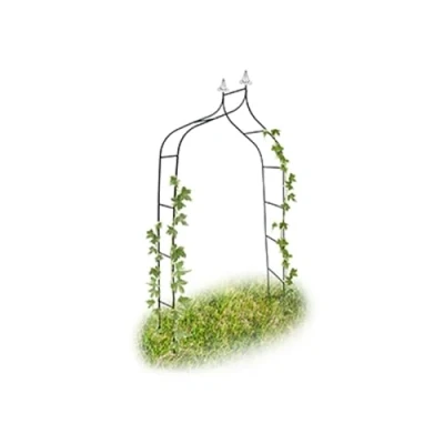 Afbeelding van Relaxdays Rozenboog metaal 255 cm rankhulp tuinboog weervast donkergroen