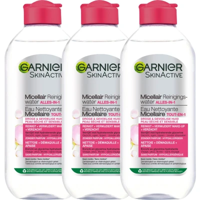 Afbeelding van 3x Garnier SkinActive Micellair Reinigingswater voor Droge Huid 400 ml