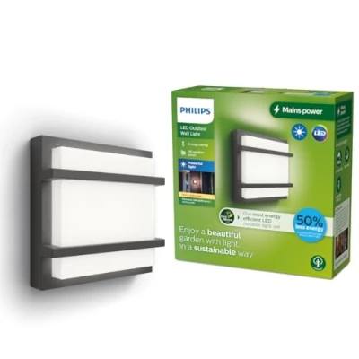 Afbeelding van Philips Petronia 8720169276888 LED buitenlamp (wand) 3.8 W Antraciet